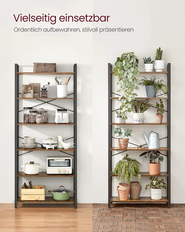 Bücherregal Industrie-Design freistehend vintagebraun-schwarz von Songmics