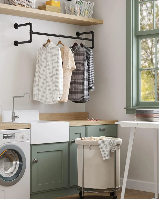 Kleiderständer Wandmontage Industrie-Design Set Schwarz von Songmics