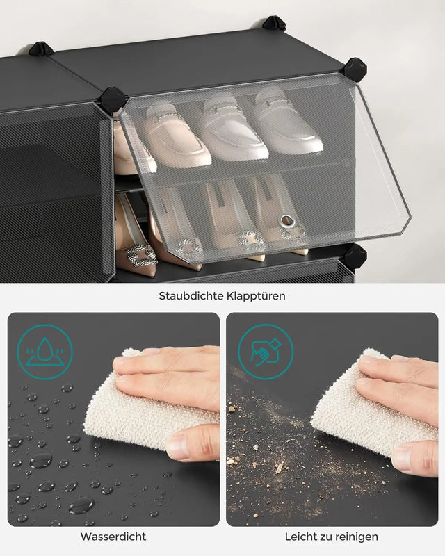 Schuhregal mit 6 Fächern tintenschwarz von Songmics