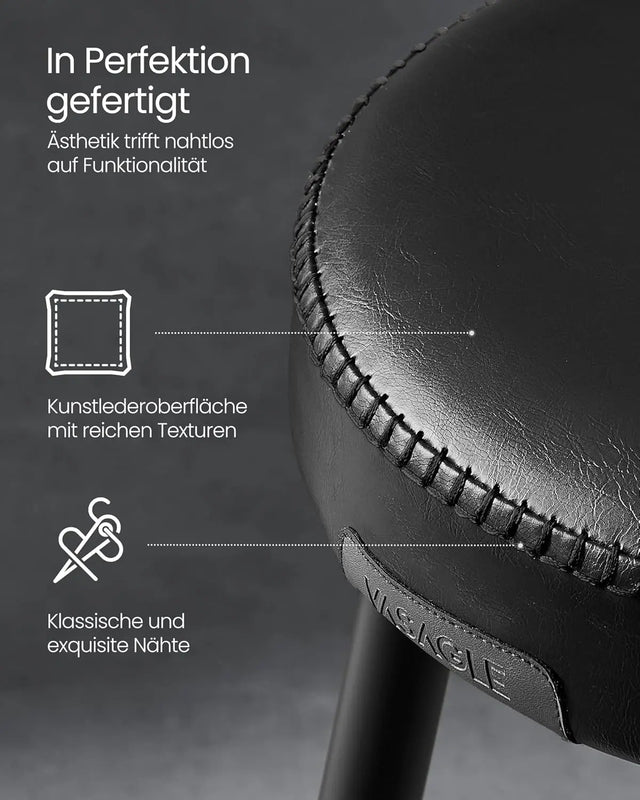 Barhocker 2er Set Kunstleder tintenschwarz von Songmics