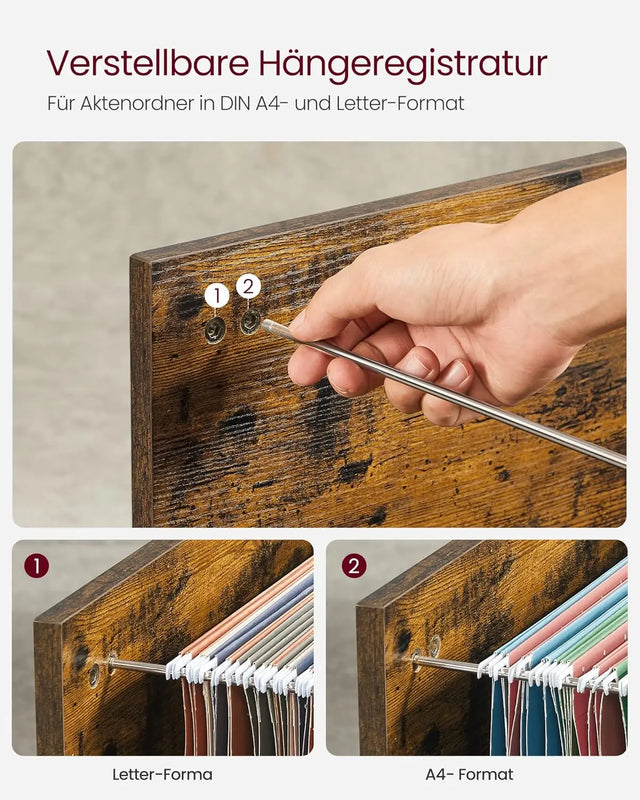 Rollcontainer Aktenschrank mit Schubladen Vintagebraun-Schwarz von Songmics