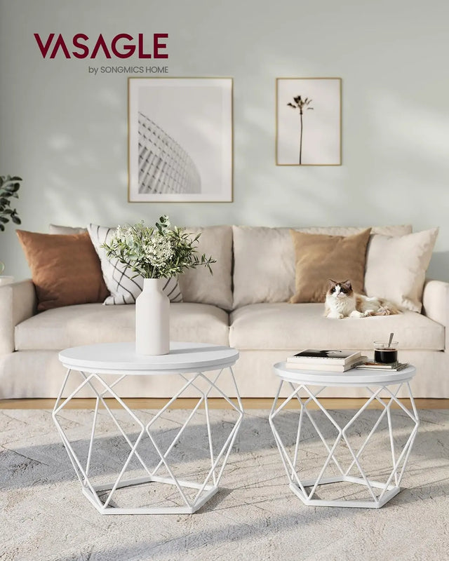 Couchtisch Set modern abnehmbar schneeweiss von Songmics