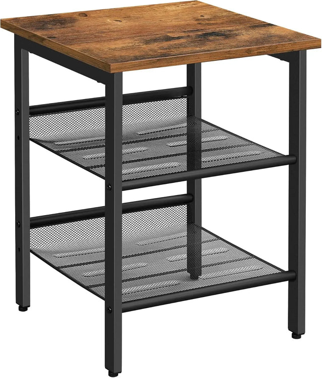 Beistelltisch Industrie-Design Verstellbar Vintagebraun-Schwarz von Songmics