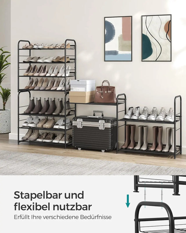 Schuhregal stapelbar für 16 Paar Schwarz von Songmics