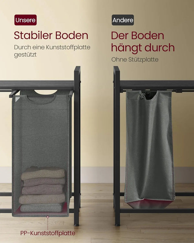 Wäschekorb 4 Fächer Abnehmbar Schiefergrau von Songmics