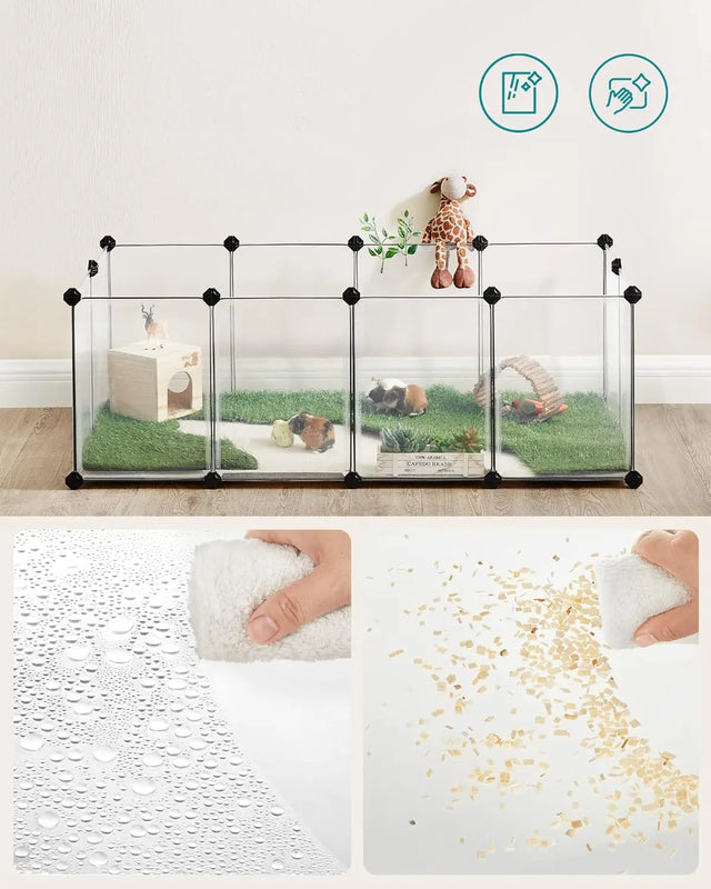 Freigehege Kunststoff für Kleintiere Weiss von Songmics