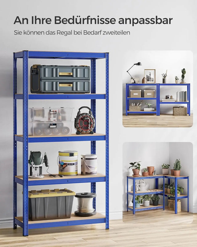 Schwerlastregal mit Stahlgestell 875kg Blau von Songmics