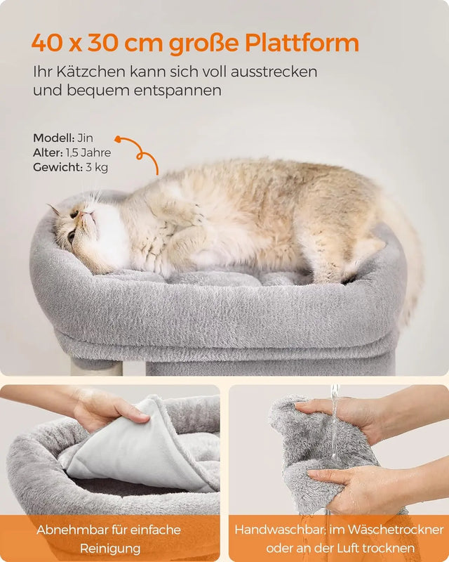 Katzenbaum Klein 67cm Sisalstämme Hellgrau von Songmics