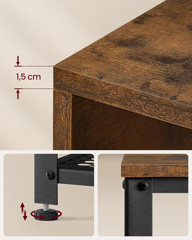 Garderobenleiste Schuhbank Set Rustikales Braun von Songmics