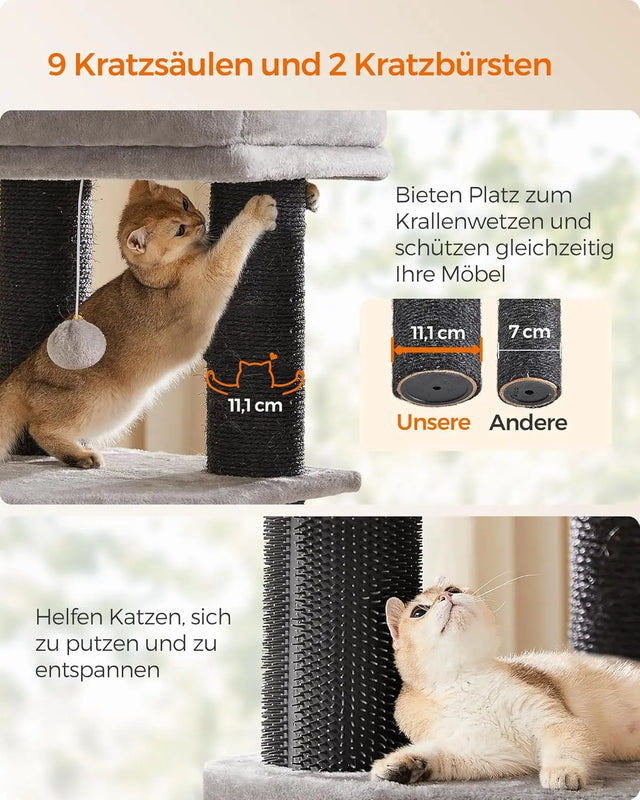 Kratzbaum für grosse Katzen Taubengrau-Schwarz von Songmics