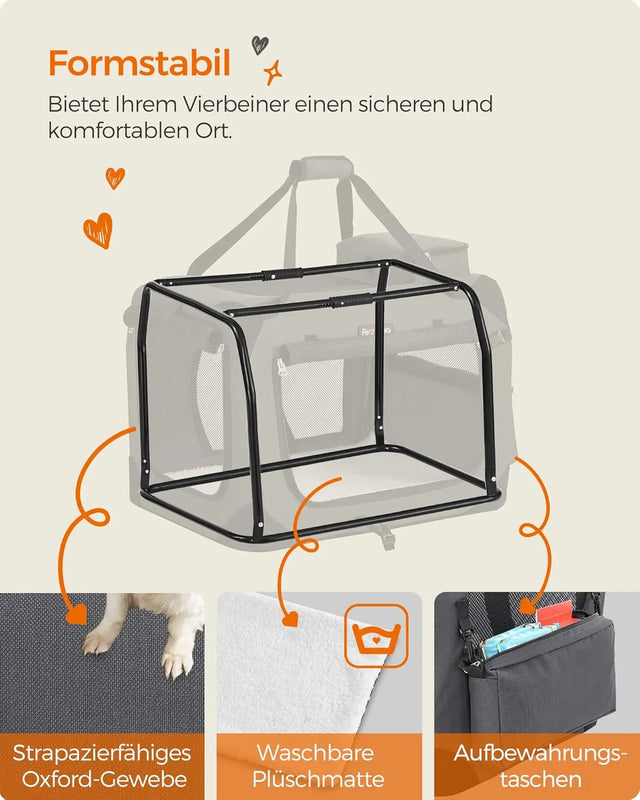 Hundebox faltbar Metallrahmen grau 7-11 kg von Songmics