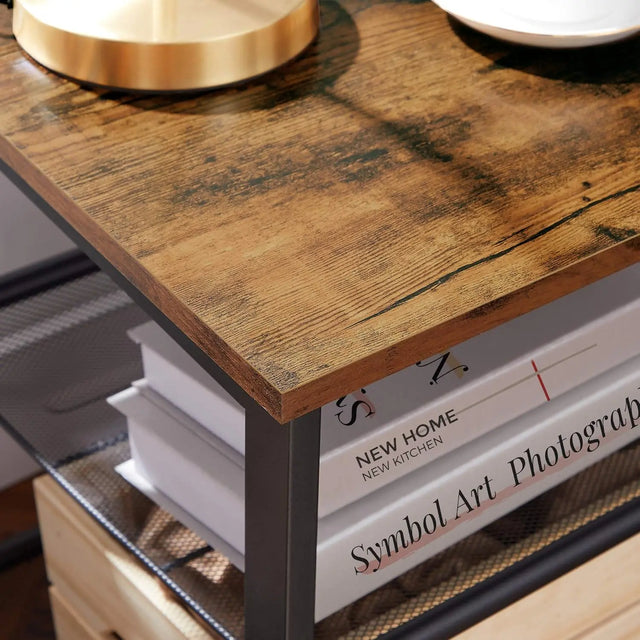 Beistelltisch Industrie-Design Verstellbar Vintagebraun-Schwarz von Songmics