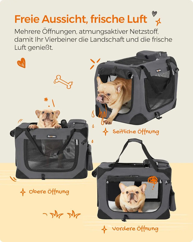 Hundebox faltbar Metallrahmen grau 7-11 kg von Songmics