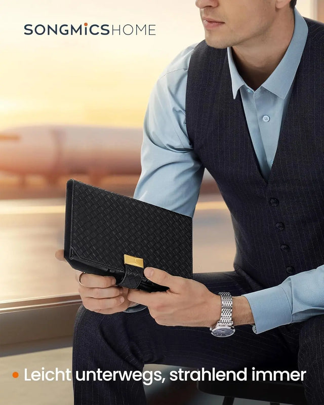 Uhrenbox Reiseetui für 3 Uhren Schwarz von Songmics