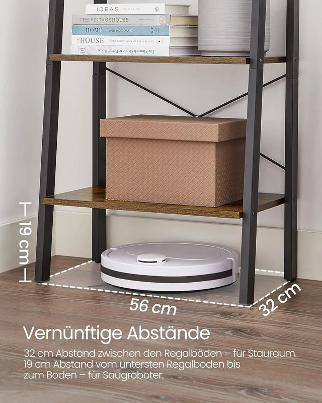 Regal Leiterregal Industrie-Design vintagebraun-schwarz von Songmics