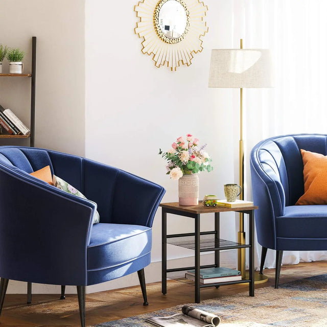 Beistelltisch Industrie-Design Verstellbar Vintagebraun-Schwarz von Songmics