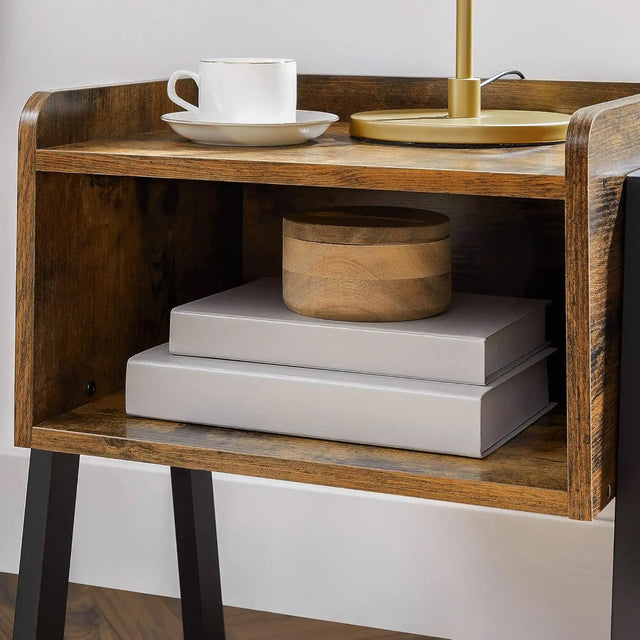 Nachttisch Industrie-Design mit Fach Vintagebraun von Songmics