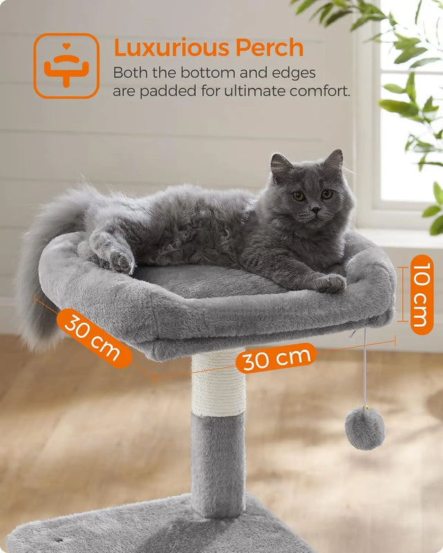 Kratzbaum 110 cm Katzenbaum Hellgrau von Songmics