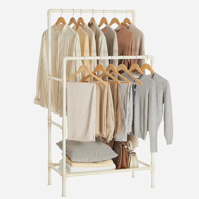 Kleiderständer Metall mit Ablage Weiss von Songmics