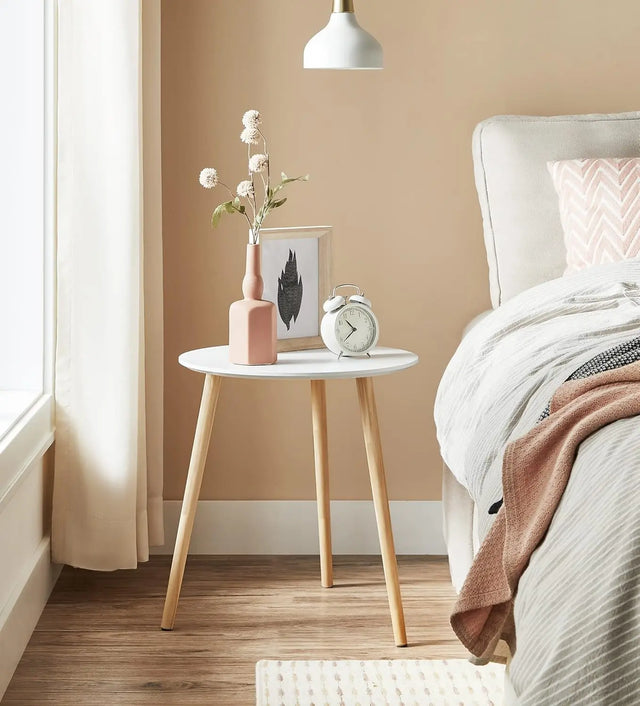 Beistelltisch-Set skandinavisch Kiefernholz Weiss von Songmics