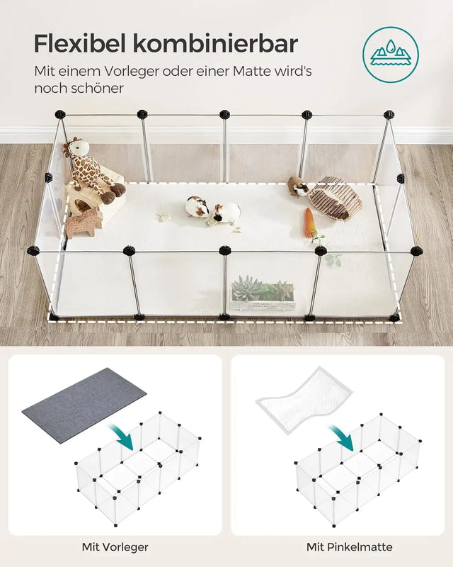 Freigehege Kunststoff für Kleintiere Weiss von Songmics