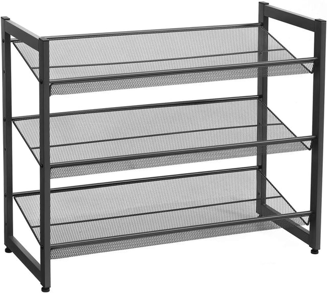 Schuhregal Metall 3 Ebenen Schwarz von Songmics