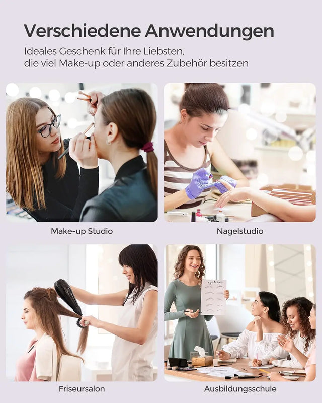 Kosmetikkoffer Trolley mit Schubladen Schwarz von Songmics