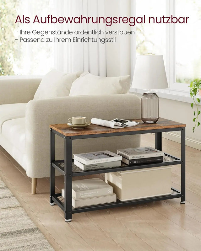 Schuhbank Metallgestell Industrie-Design vintagebraun von Songmics