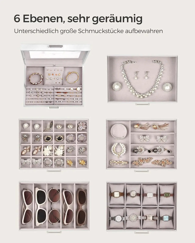 Schmuckkästchen mit Spiegel und Schubladen wolkenweiss von guteszeug.ch