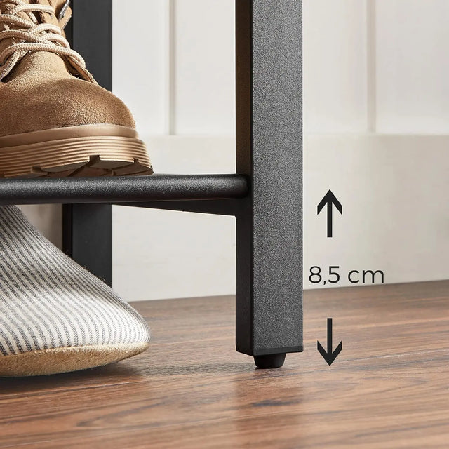 Schuhregal 3 Gitter-Ablagen Metall Industrie Design Vintagebraun Schwarz von Songmics