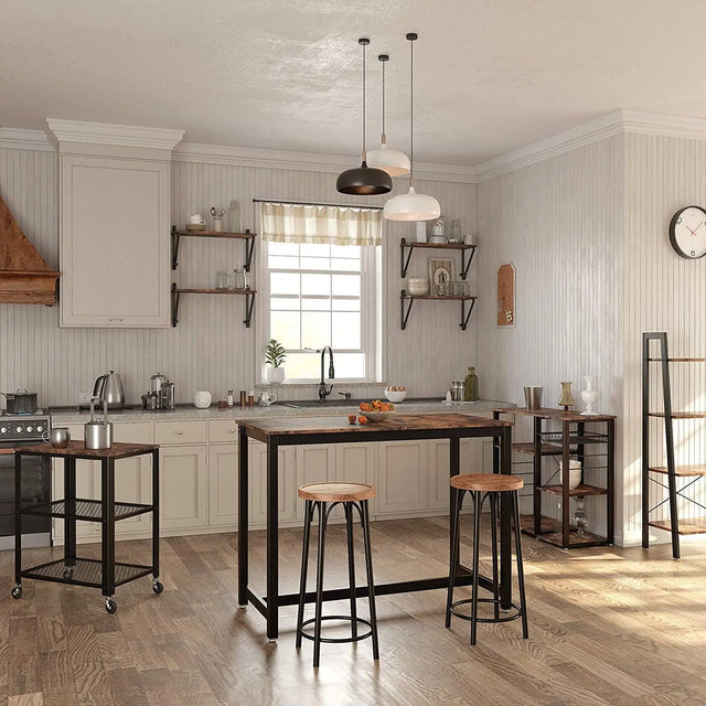 Wandregale Industrie-Design Vintagebraun-Schwarz von Songmics