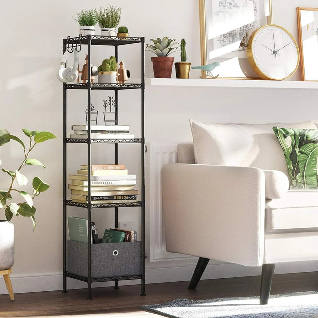 Badezimmerregal Metall erweiterbar schwarz-transparent von Songmics