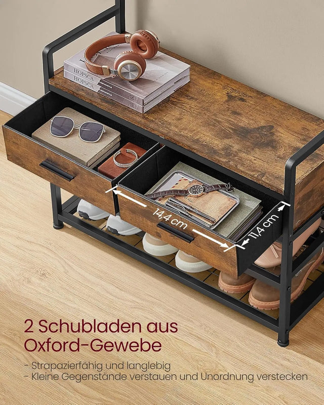 Garderobenständer mit Schuhbank Vintagebraun von Songmics