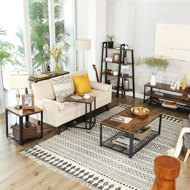 Beistelltisch Industrie-Design mit Gitterablage Vintage von Songmics