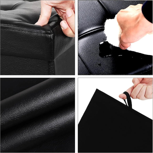 Sitzbank mit Stauraum Kunstleder Schwarz von Songmics