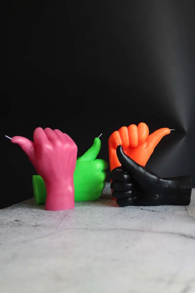 Thumbs Up Neon Orange von Candle Hand