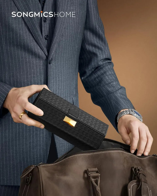 Uhren Aufbewahrung Box für 3 Uhren Hexagon von Songmics