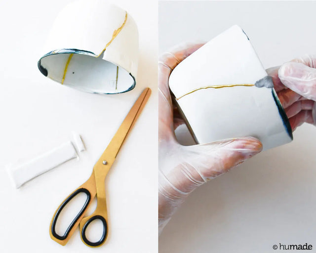 Kintsugi DIY Reparatur Kit Kupfer mit Anleitung von Humade