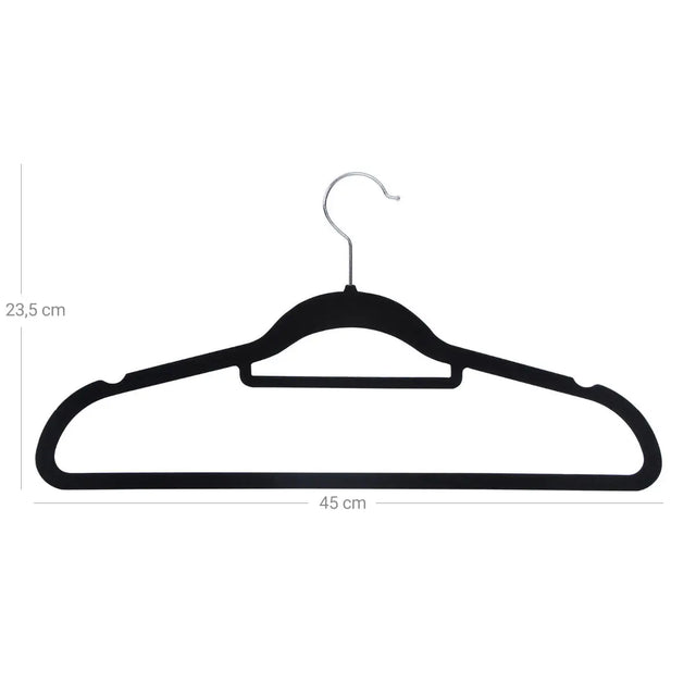 Kleiderbügel Samt 20er Set Silber-Schwarz von Songmics