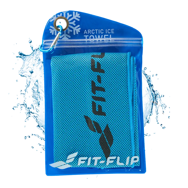 Airflip Towel Kühlhandtuch Mikrofaser mit Tasche 100x30cm Blau von Fit-Flip