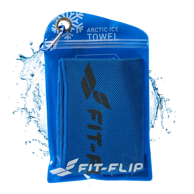 Airflip Towel Kühlhandtuch Mikrofaser mit Tasche 100x30cm Dunkel Blau von Fit-Flip