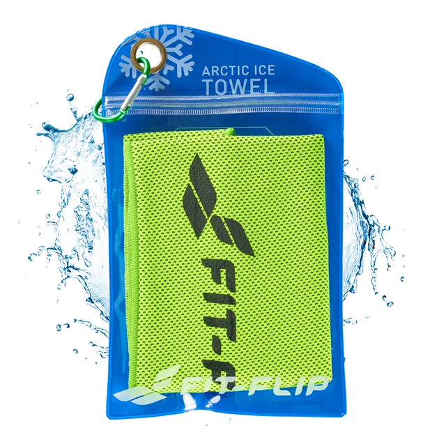 Airflip Towel Kühlhandtuch Mikrofaser mit Tasche 100x30cm Neon grün von Fit-Flip