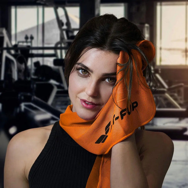 Airflip Towel Kühlhandtuch Mikrofaser mit Tasche 100x30cm Orange von Fit-Flip