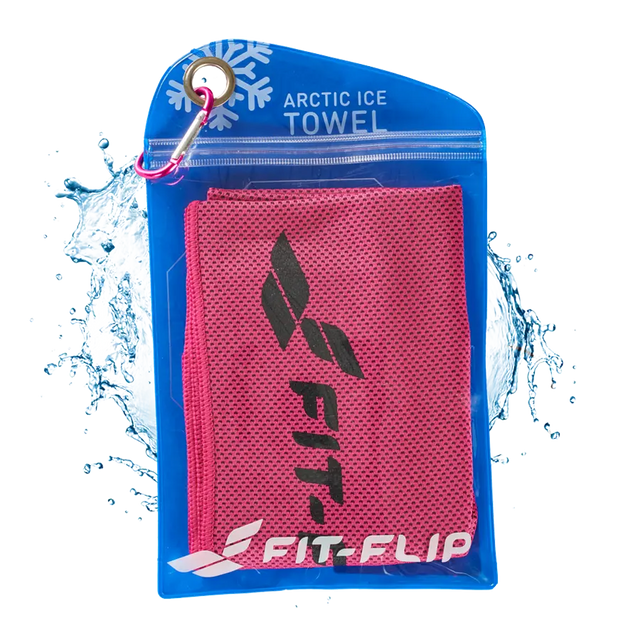 Airflip Towel Kühlhandtuch Mikrofaser mit Tasche 100x30cm Rosa von Fit-Flip