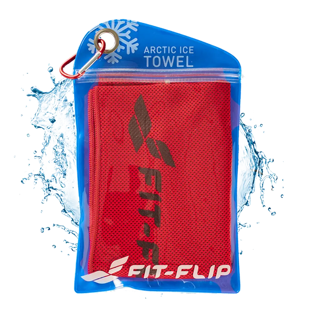 Airflip Towel Kühlhandtuch Mikrofaser mit Tasche 100x30cm Rot von Fit-Flip