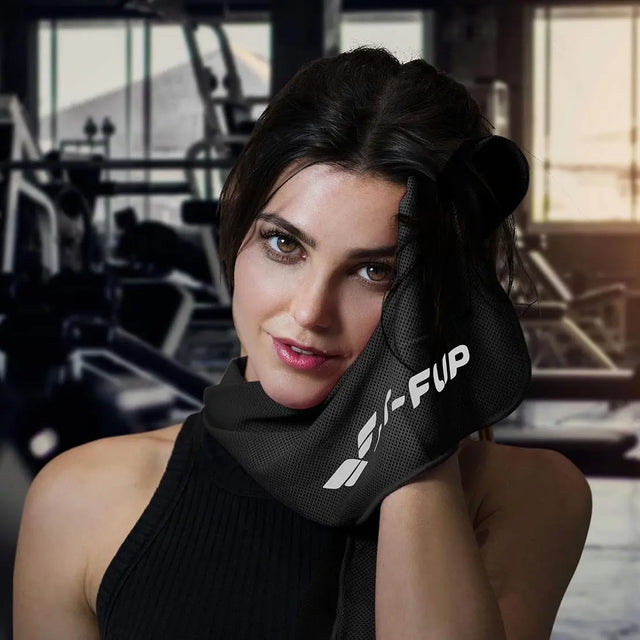 Airflip Towel Kühlhandtuch Mikrofaser mit Tasche 100x30cm Schwarz von Fit-Flip