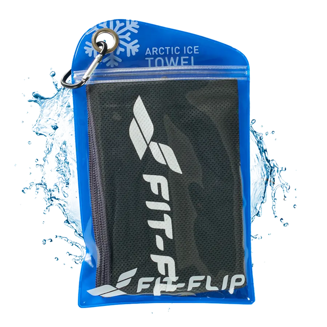 Airflip Towel Kühlhandtuch Mikrofaser mit Tasche 100x30cm Schwarz von Fit-Flip