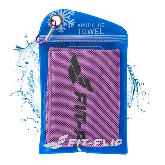 Airflip Towel Kühlhandtuch Mikrofaser mit Tasche 100x30cm Violett von Fit-Flip