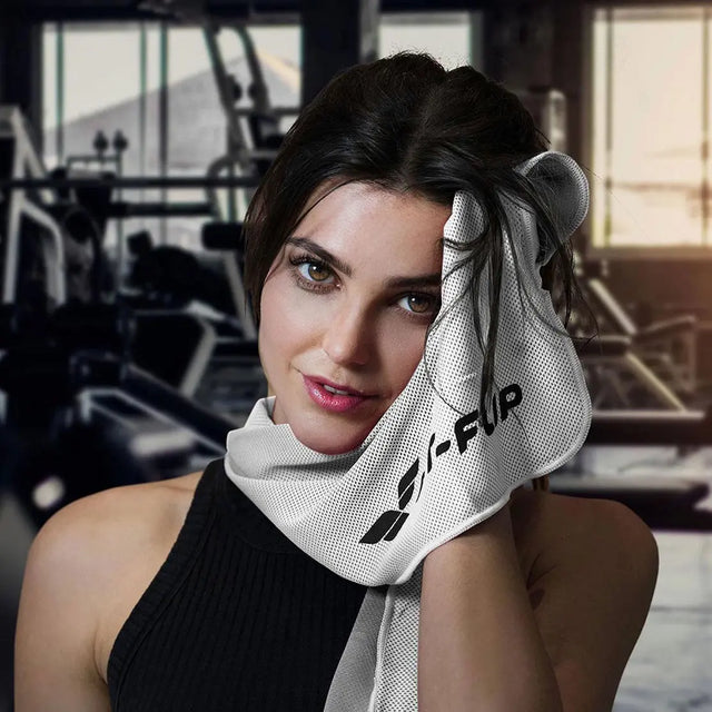 Airflip Towel Kühlhandtuch Mikrofaser mit Tasche 100x30cm Weiss von Fit-Flip