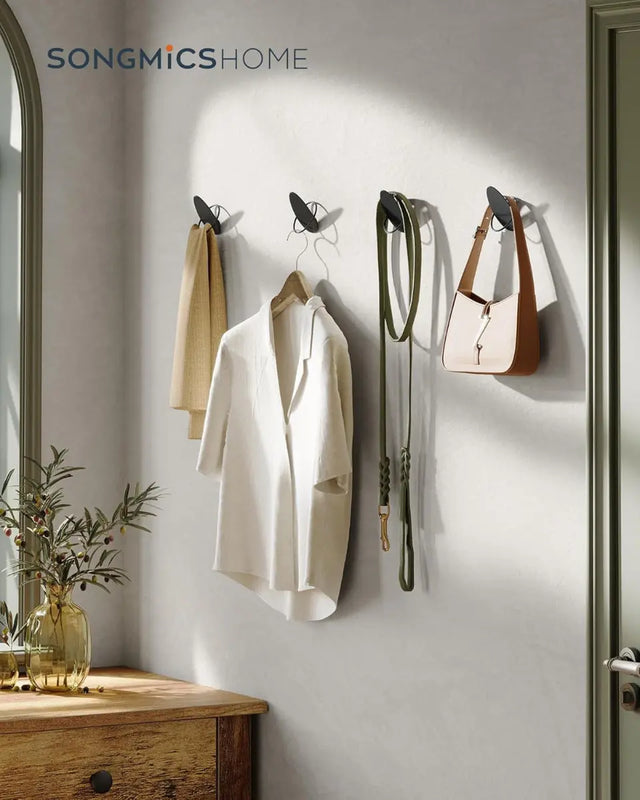 Garderobenhaken Kleiderhaken 4er Set Schwarz von Songmics